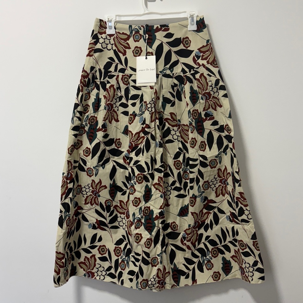 Bohme Cream Floral A-Line Skirt (Jacquie the label collab)